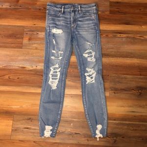 AEO American Eagle Outfitters ripped skinny jeans